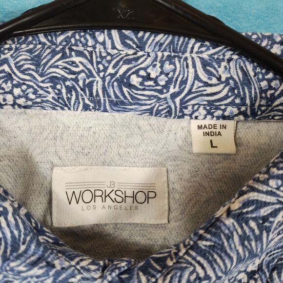 JB Workshop Men's Polo Shirt, Blue White, Size Large - Picture 4 of 4